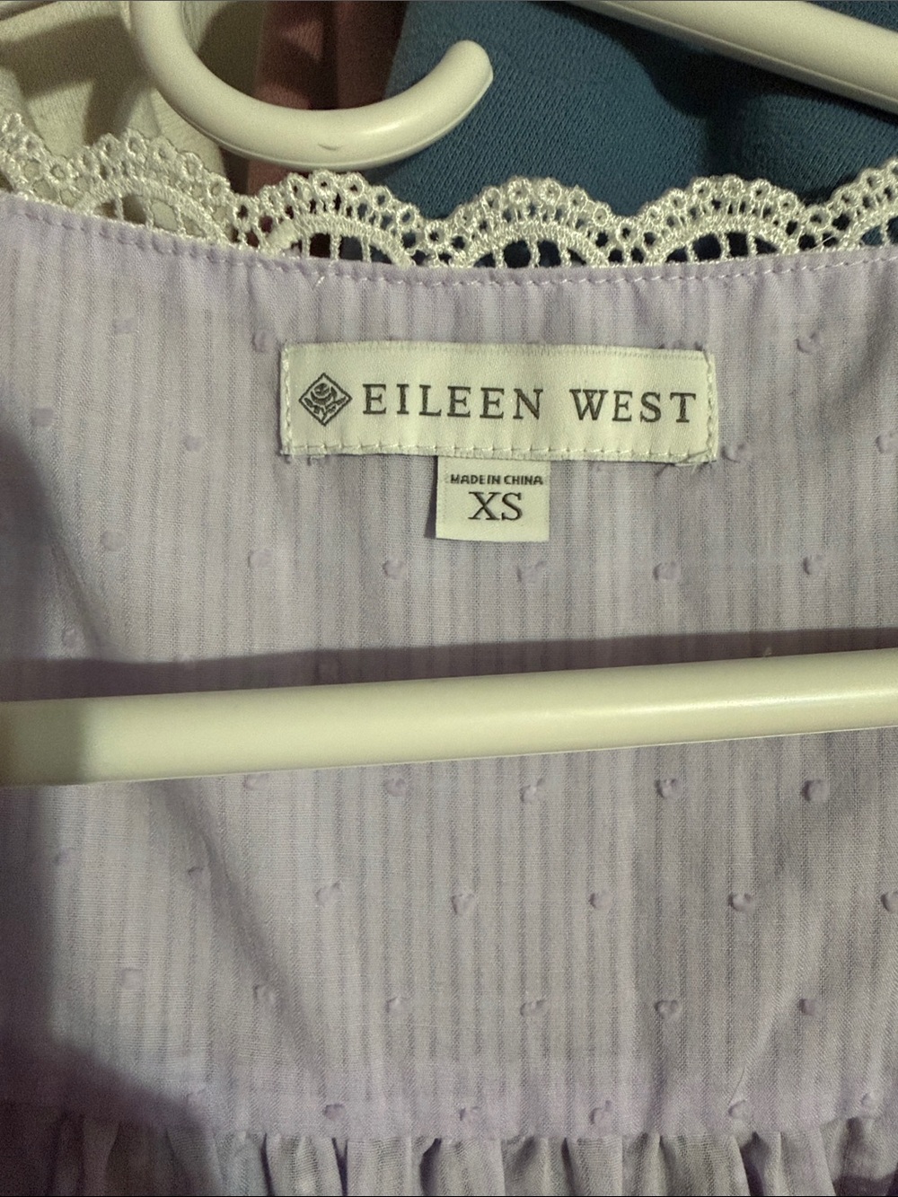 Eileen West Lavender Lace-Trim Sleeveless Nightdress - Picture 2 of 3